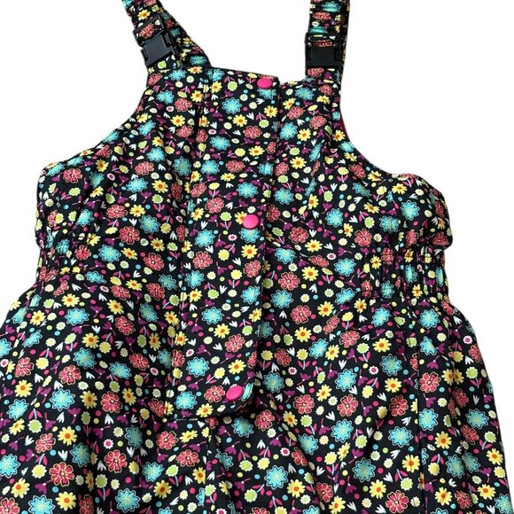 Hanna Andersson Girls Floral Snow Ski Pants Overalls 140 - Picture 3 of 4